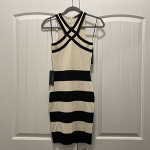NWT, The Limited, Eva Longoria, cream and black halter dress